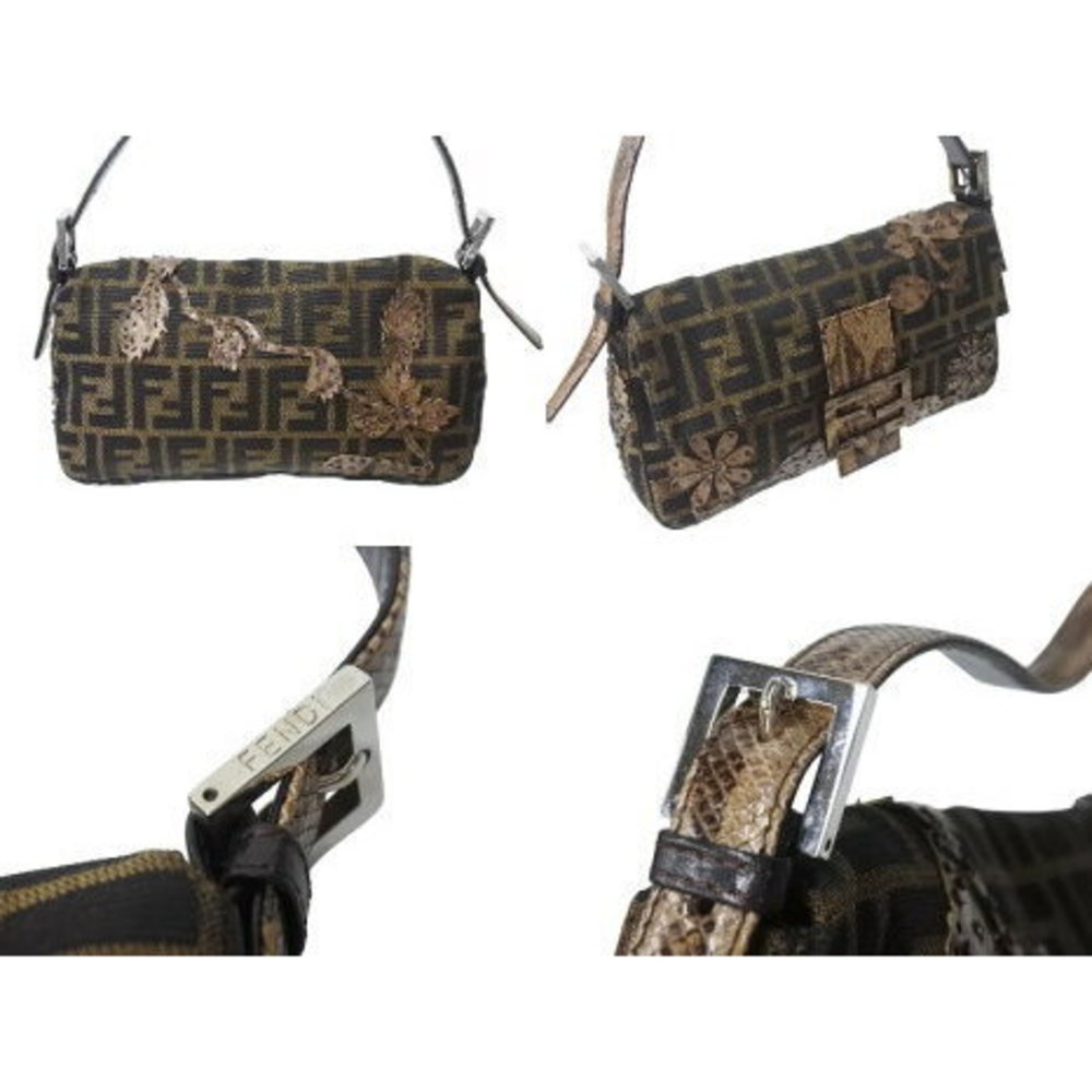 Fendi Handbag Brown Leather Python - image 3